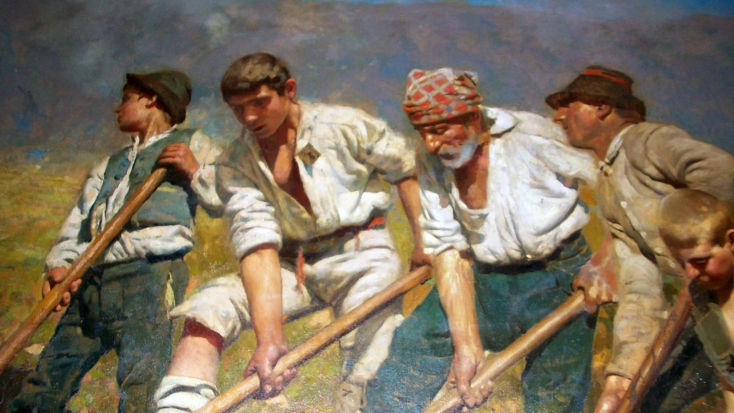 Alla vanga, 1890 - Museo del paesaggio, Verbania dettaglio 2